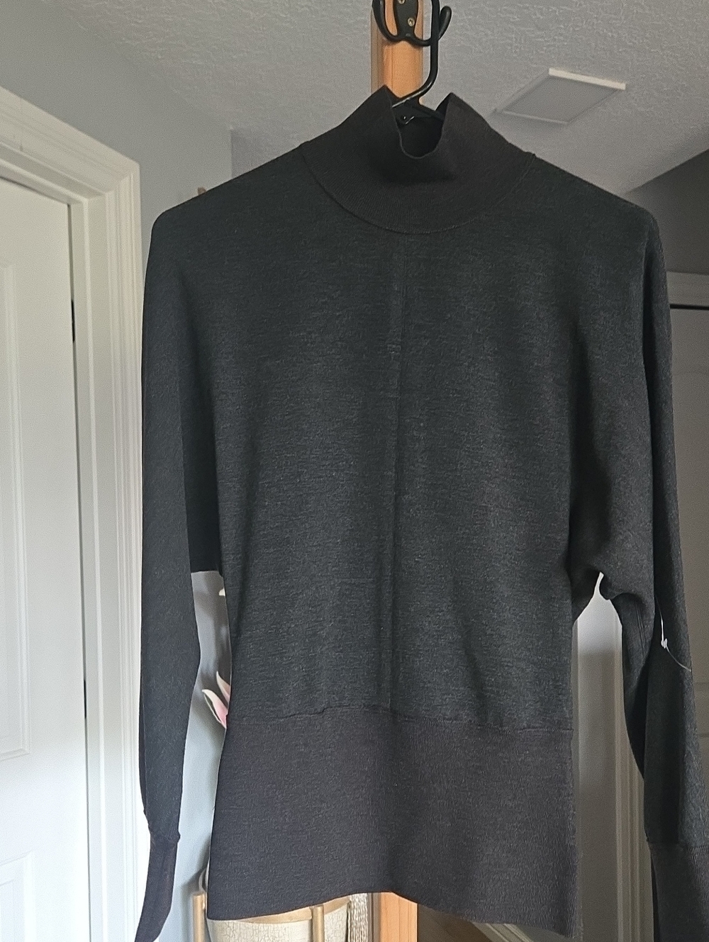 Men's Charcoal Black Mock Neck Sweater